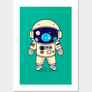 Cute Astronaut || Vector Art Space Man Posters and Art